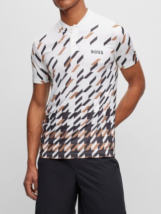 Белое поло BOSS: фото 1 - Invogue