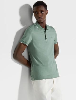 Зеленое поло ZEGNA с логотипом: фото 4 - Invogue