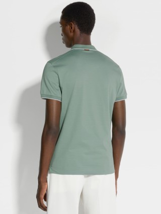 Зеленое поло ZEGNA с логотипом: фото 2 - Invogue