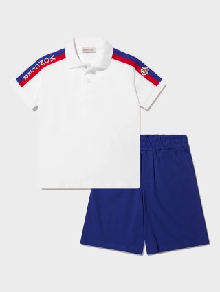 Біле поло, шорти MONCLER ENFANT: фото - Invogue