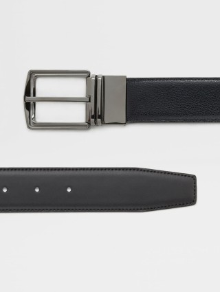 Черный ремень ZEGNA из кожи: фото 2 - Invogue