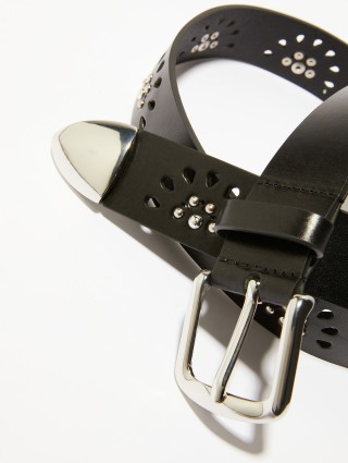 Чорний ремінь MAX&CO зі шкіри: фото 3 - Invogue