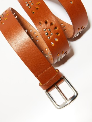 СВетло-коричневый ремень MAX&CO из кожи: фото 3 - Invogue