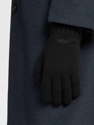 Черные перчатки ZEGNA из кашемира Oasi: фото 1 - Invogue