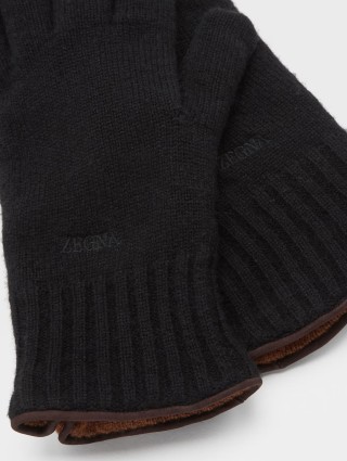 Черные перчатки ZEGNA из кашемира Oasi: фото 2 - Invogue