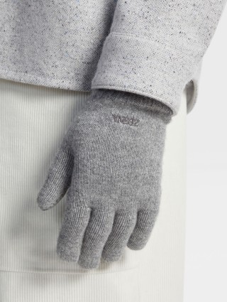 Серые перчатки ZEGNA из кашемира Oasi: фото 1 - Invogue