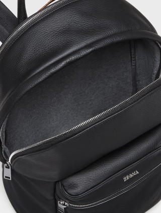 Черный рюкзак Hoodie ZEGNA из оленьей кожи: фото 3 - Invogue
