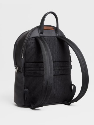 Черный рюкзак Hoodie ZEGNA из оленьей кожи: фото 2 - Invogue