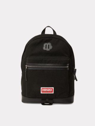 Чорний рюкзак KENZO з канвасу з нашивкою Boke Flower: фото - Invogue