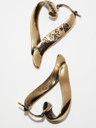 Золотисті сережки Acne Studios у формі сердець: фото 3 - Invogue