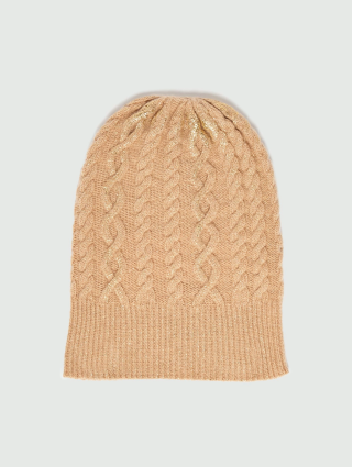 Темно-бежевая шапка Marella из шерсти: фото - Invogue