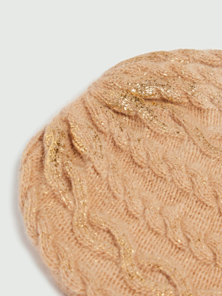 Темно-бежевая шапка Marella из шерсти: фото 2 - Invogue