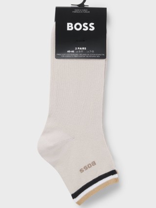 Бежевые носки 2 пары BOSS из хлопка: фото 2 - Invogue