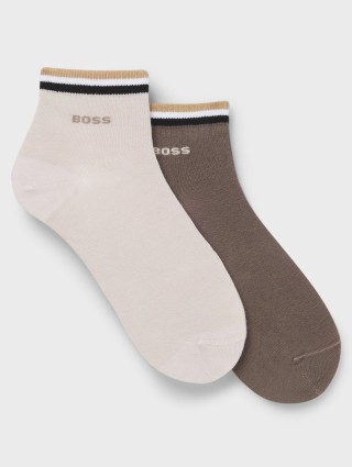 Бежевые носки 2 пары BOSS из хлопка: фото - Invogue