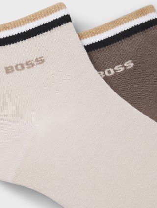 Бежевые носки 2 пары BOSS из хлопка: фото 1 - Invogue