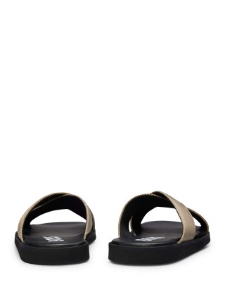 Бежевые шлепанцы BOSS: фото 2 - Invogue