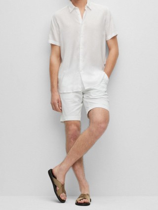 Бежевые шлепанцы BOSS: фото 4 - Invogue