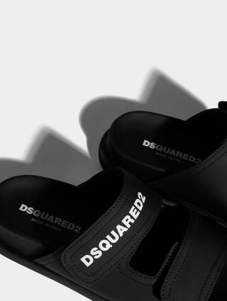 Чорні шльопанці DSQUARED KID : фото 3 - Invogue