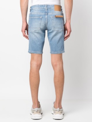 Бирюзовые шорты джинс BOSS: фото 2 - Invogue