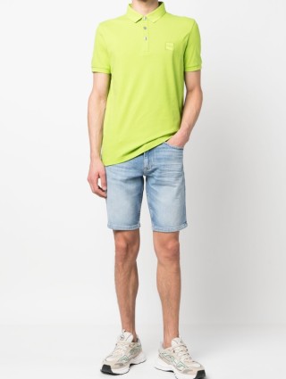 Бирюзовые шорты джинс BOSS: фото 4 - Invogue