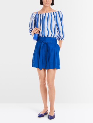 Синие шорты Marc Cain из смеси льна и вискозы: фото 1 - Invogue