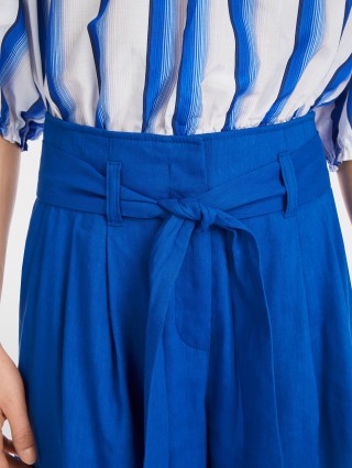 Синие шорты Marc Cain из смеси льна и вискозы: фото 5 - Invogue