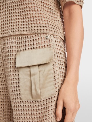 Бежевые шорты Marc Cain из смеси хлопка и вискозы: фото 4 - Invogue