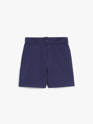 Темно-сині бермуди Weekend Max Mara з бавовни та льону: фото - Invogue