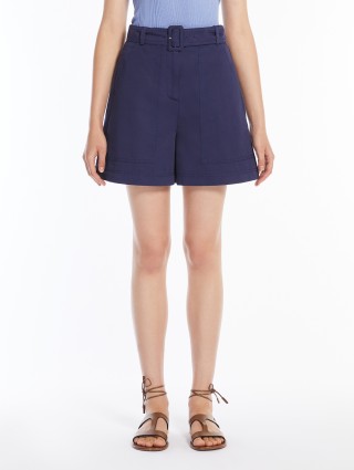 Темно-сині бермуди Weekend Max Mara з бавовни та льону: фото 2 - Invogue