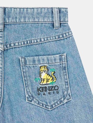 Блакитні шорти джинс KENZO KIDS : фото 3 - Invogue