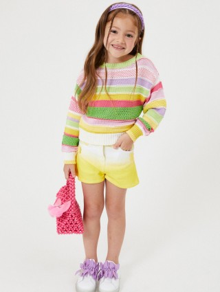 Жёлтые шорты джинс MONNALISA: фото 3 - Invogue