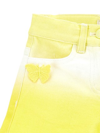 Жёлтые шорты джинс MONNALISA: фото 2 - Invogue