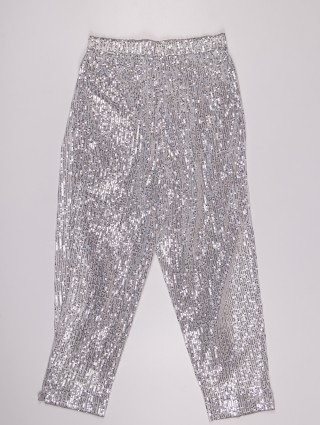 Серебристые брюки PATRIZIA PEPE KIDS: фото 1 - Invogue