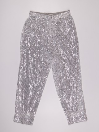 Серебристые брюки PATRIZIA PEPE KIDS: фото - Invogue
