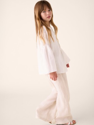 Бежеві штани IL GUFO лляні: фото 1 - Invogue