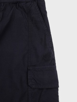 Темно-сині брюки EMPORIO ARMANI KIDS з бавовни: фото 2 - Invogue