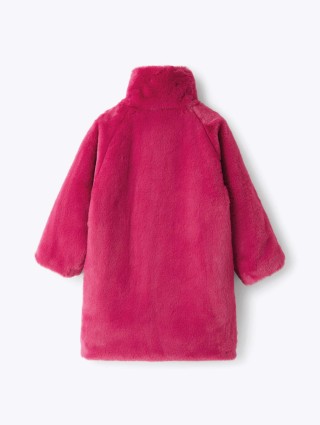 Шуба цвета фуксии IL GUFO из экомеха: фото 1 - Invogue