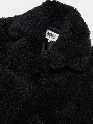 Чорне пальто MM6 MAISON MARGIELA KIDS: фото 2 - Invogue