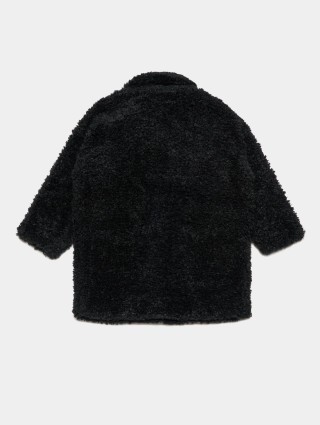 Чорне пальто MM6 MAISON MARGIELA KIDS: фото 1 - Invogue