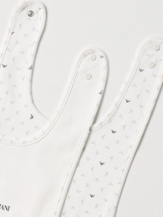 Білий слинявчик EMPORIO ARMANI KIDS: фото 1 - Invogue