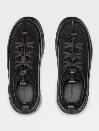 Чорні снікерси Zegna Stitch™ Mrbailey® з фактурної шкіри: фото 4 - Invogue