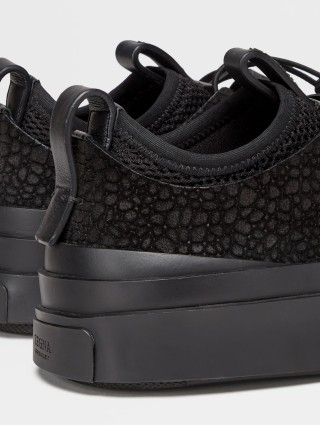 Чорні снікерси Zegna Stitch™ Mrbailey® з фактурної шкіри: фото 3 - Invogue