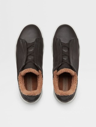 Коричневі снікерси ZEGNA Triple Stitch™ зі шкіри: фото 2 - Invogue