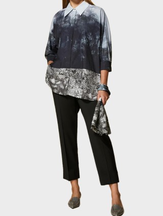 Синя сорочка MARINA RINALDI : фото 3 - Invogue