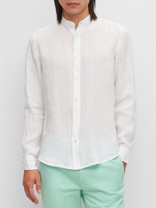 Белая рубашка BOSS: фото 2 - Invogue