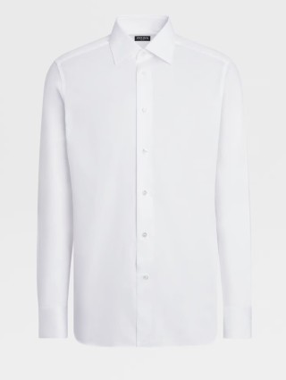 Біла сорочка Zegna з бавовни с технологією Trofeo™: фото - Invogue