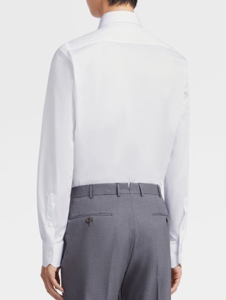 Біла сорочка Zegna з бавовни с технологією Trofeo™: фото 2 - Invogue
