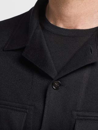 Черная рубашка Zegna из кашемира с нагрудными карманами: фото 3 - Invogue