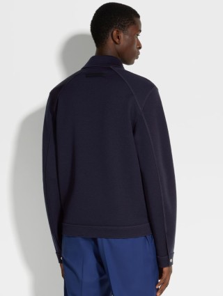 Темно-синяя рубашка ZEGNA из бленда шерсти: фото 2 - Invogue