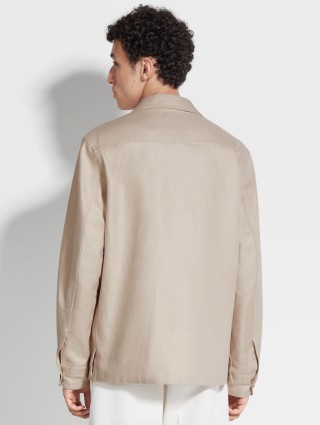 Светло-бежевая рубашка ZEGNA с накладными карманами: фото 2 - Invogue